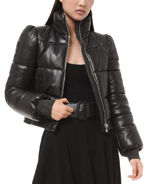 michael kors patent leather puffer jacket|Michael Kors puffer jackets men's.